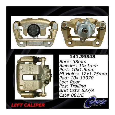 Centric Semi-Loaded Brake Caliper EPB, Parts 141.39548